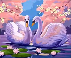 Opakowanie Diamentowa Mozaika Łabędzie na jeziorze z liliami NO-2000170