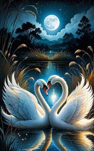 Opakowanie Diamentowa Mozaika Łabędzie nocna schadzka NO-2003029