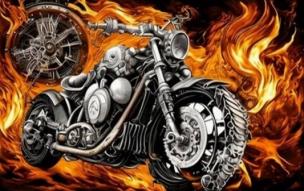 Opakowanie Diamentowa Mozaika Motor i płomienie NO-2000697