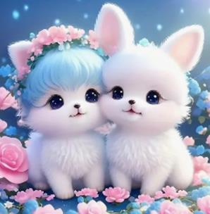 Opakowanie Diamentowa Mozaika Pieski urocza biała parka NO-2001925