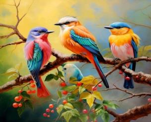 Opakowanie Diamentowa Mozaika Ptaki na gałęzi NO-2000158