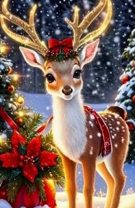 Diamentowa Mozaika Święta Renifer z kokardą NO-2001372. Wydawca: Norimpex. Multiszop.pl Opakowanie Diamentowa Mozaika Święta Renifer z kokardą NO-2001372