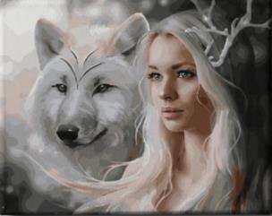 Opakowanie Diamentowa Mozaika Wilk z kobietą NO-1008283