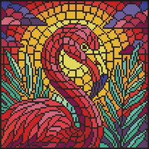 Opakowanie Diamentowa mozaika - Witraż. Flaming 30x30cm
