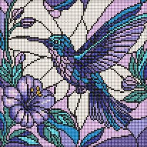 Opakowanie Diamentowa mozaika - Witraż. Koliber 30x30cm