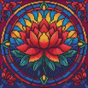 Opakowanie Diamentowa mozaika - Witraż. Lotos 30x30cm