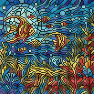 Opakowanie Diamentowa mozaika - Witraż. Morski świat 30x30cm