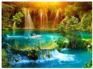 Opakowanie Diamentowa Mozaika Wodospad w dolinie łabędzie NO-1007411