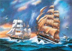 Opakowanie Diamentowa Mozaika Żaglowce na morzu w sztormie NO-1007126