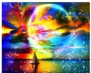 Opakowanie Diamentowa Mozaika Żaglówka kolorowy księżyc NO-1006297