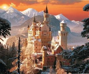 Diamentowa Mozaika Zamek w Alpach zimą NO-1006423. Wydawca: Norimpex. Multiszop.pl Opakowanie Diamentowa Mozaika Zamek w Alpach zimą NO-1006423