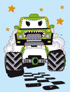 Opakowanie Diamentowa mozaika - Zielony samochodzik 15x20cm