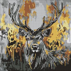 Opakowanie Diamentowa mozaika - Złoty jeleń 40x40cm