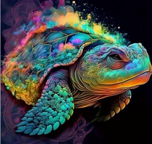 Opakowanie Diamentowa Mozaika Żółw kolorowy NO-2000701