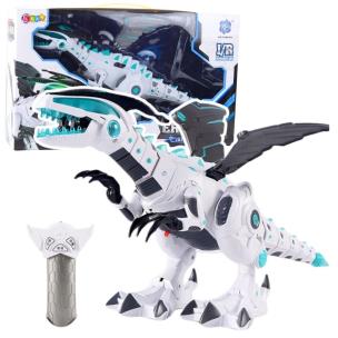 Dinozaur robot R/C światło i dźwięk biały. Wydawca: Leantoys. Multiszop.pl Opakowanie Dinozaur robot R/C światło i dźwięk biały
