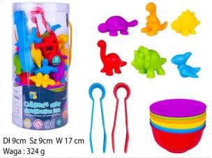 Opakowanie Dinozaury do nauki kolorów i liczenia 48 elementów