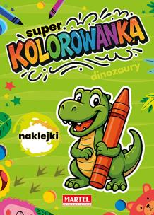Okładka książki Dinozaury. Super kolorowanka z naklejkami