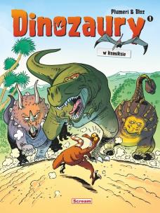Okładka książki Dinozaury w komiksie T.1 (wyd. 2025)