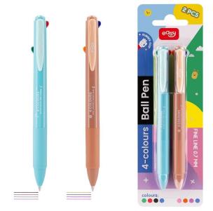 Długopis automatyczny czterokolorowy 2szt EASY. Wydawca: Easy Stationery. Multiszop.pl Opakowanie Długopis automatyczny czterokolorowy 2szt EASY