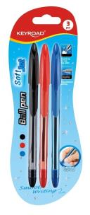 Opakowanie Długopis Ball Pen miękki uchwyt 0,7mm 3szt