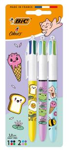 Opakowanie Długopis BIC 4 Colours Kawai blister 3szt.mix wzorów
