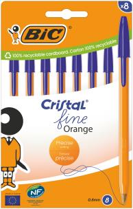 Długopis BIC Orange Cristal Fine niebieski 8 sztuk. Wydawca: Bic. Multiszop.pl Opakowanie Długopis BIC Orange Cristal Fine niebieski 8 sztuk
