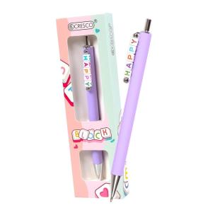 Opakowanie Długopis Block z koralikami HAPPY w etui fioletowy
