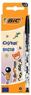 Opakowanie Długopis Cristal Kawaii 1mm czarny 3szt BIC