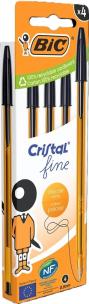 Opakowanie Długopis Cristal Original Fine czarny 4szt BIC