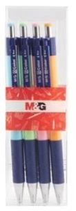 Opakowanie Długopis pstrykany 0.7mm nieb 4szt M&G