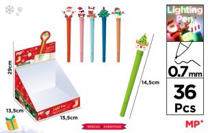 Opakowanie Długopis świecący 0.7mm świąteczny (36szt)