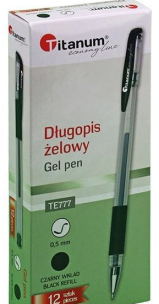 Opakowanie Długopis żelowy 0,5mm czarny (12szt)