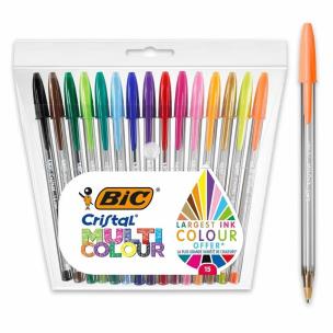 Długopisy BIC Cristal Multi Colour mix 15szt.. Wydawca: Bic. Multiszop.pl Opakowanie Długopisy BIC Cristal Multi Colour mix 15szt.