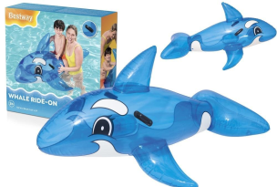 Dmuchany wieloryb do pływania 157x94cm. Wydawca: Bestway. Multiszop.pl Opakowanie Dmuchany wieloryb do pływania 157x94cm