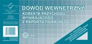 Opakowanie Dowód wewnętrzny Korekta przychodu... V-75