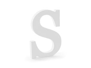 Opakowanie Drewniana litera S biały 14x20cm