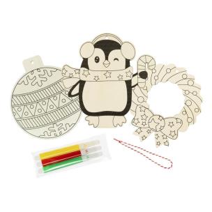 Opakowanie Drewniana ozdoba zrób to sam zimowe wzory