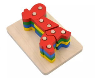 Drewniana układanka Żyrafa. Wydawca: Bączek. Multiszop.pl Opakowanie Drewniana układanka Żyrafa