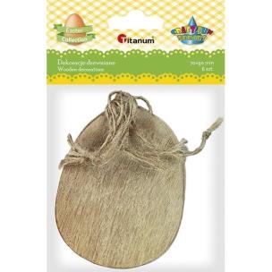 Opakowanie Drewniana zawieszka jajko 70x90mm 6szt.