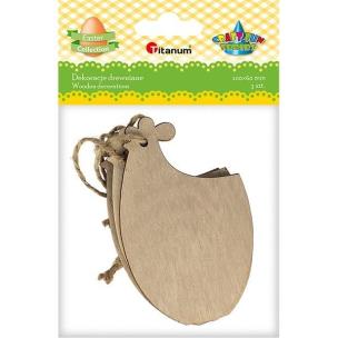 Opakowanie Drewniana zawieszka kura 62x100mm 3szt.