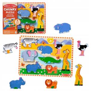 Drewniane puzzle Zwierzęta Safari Mellisa&Doug. Wydawca: Spin Master. Multiszop.pl Opakowanie Drewniane puzzle Zwierzęta Safari Mellisa&Doug