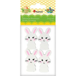 Opakowanie Drewniane zające białe 25x43mm 4szt