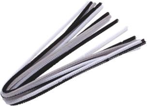 Opakowanie Drucik oplatany 50cm mix czarno-biały 10szt