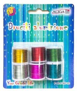 Opakowanie Druciki aluminiowe na szpulkach 0,3mmx3m 6szt