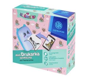Opakowanie Drukarka termiczna Astrafun Animals box + 10 rolek białego papieru do drukowania
