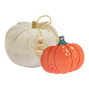 Opakowanie Dynia materiałowa z koralikami. Ecru