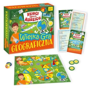 Dzieci kontra Rodzice. Wielka Gra Geograficzna. Wydawca: Kangur. Multiszop.pl Opakowanie Dzieci kontra Rodzice. Wielka Gra Geograficzna