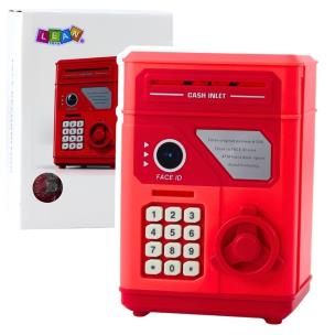 Elektroniczny sejf Skarbonka na PIN czerwona. Wydawca: Leantoys. Multiszop.pl Opakowanie Elektroniczny sejf Skarbonka na PIN czerwona