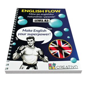 ENGLISH FLOW - Mów po angielsku naturalnie i pewnie! LEVEL A2. Autor: Dwornik Paweł. Multiszop.pl Okładka książki ENGLISH FLOW - Mów po angielsku naturalnie i pewnie! LEVEL A2