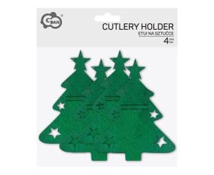 Opakowanie Etui na sztućce Choinka 16,5x20,5cm 4szt